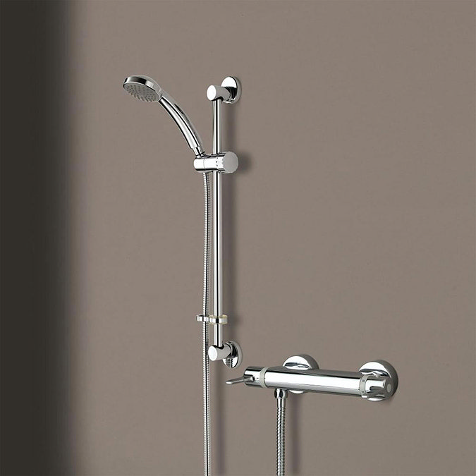 Bristan Design Utility Lever Bar Mixer with Adjustable Riser Kit & Fast Fit Wall Fixings  Profile La