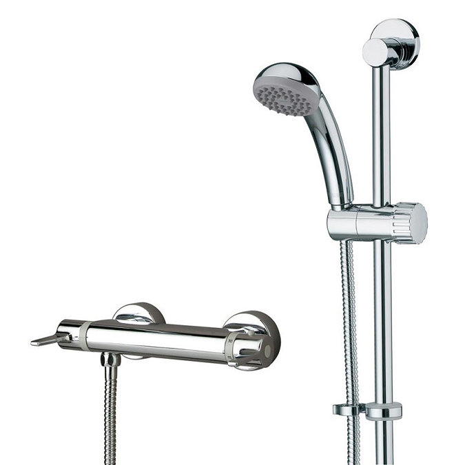 Bristan Design Utility Lever Bar Mixer with Adjustable Riser Kit & Fast Fit Wall Fixings  additional Large Image