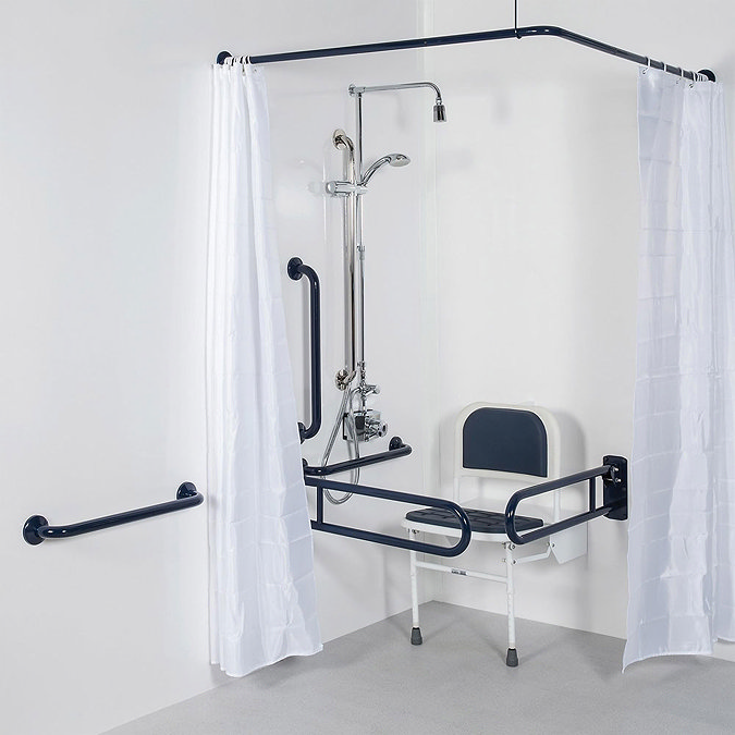 Bristan - DocM Showering Pack with TMV3 Thermostatic Shower Valve - Blue Aluminium - DOCM-S-B Large