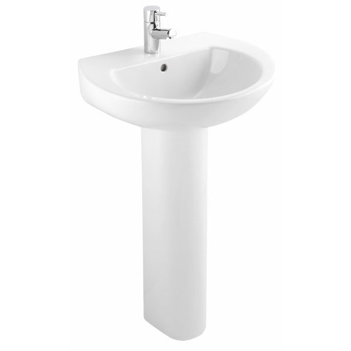 Bristan - Dune 55cm 1 Tap Hole Basin and Pedestal Large Image