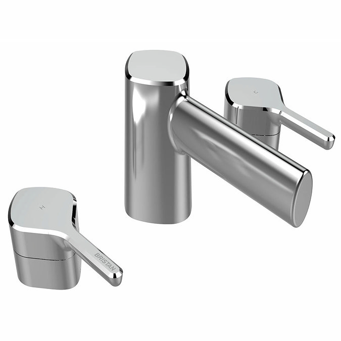 Bristan Flute 3 Hole Basin Mixer with Clicker Waste  Standard Large Image