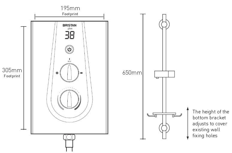 Bristan Glee 8.5KW Electric Shower White - GLE385W