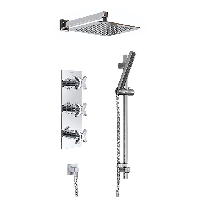 Bristan Glorious Fixed Head and Adjustable Riser Shower Pack Large Image