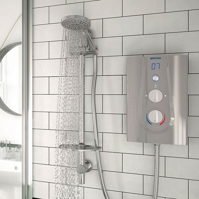 Bristan Joy ThermoSafe 9.5KW Electric Shower Metallic Silver Profile Large Image