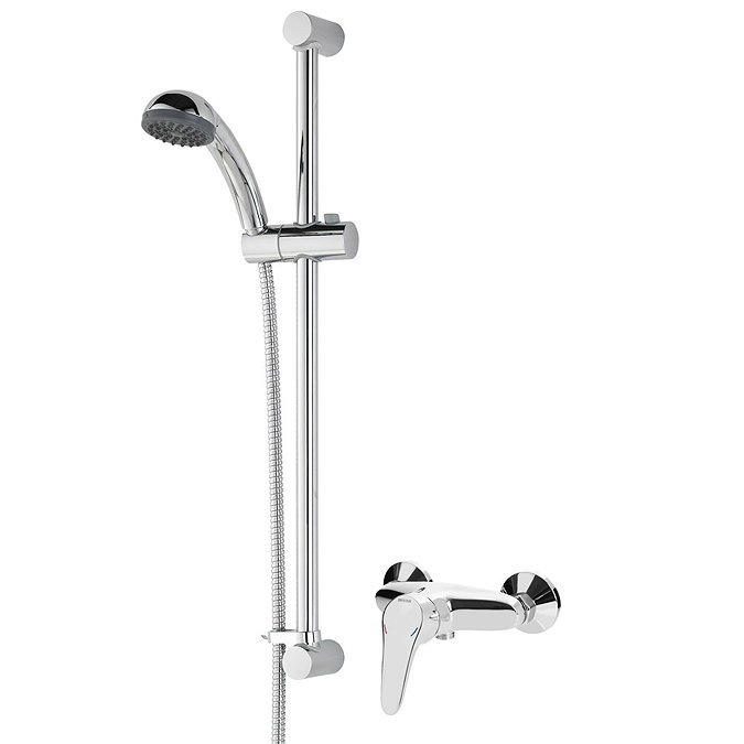 Bristan - Jute Manual Exposed Shower Valve with Adjustable Riser - JU2-SHXAR-C Large Image