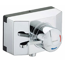 Bristan - Opac Thermostatic Exposed Shower Valve with Chrome Lever and Shroud - OP-TS1503-SCL-C Medi