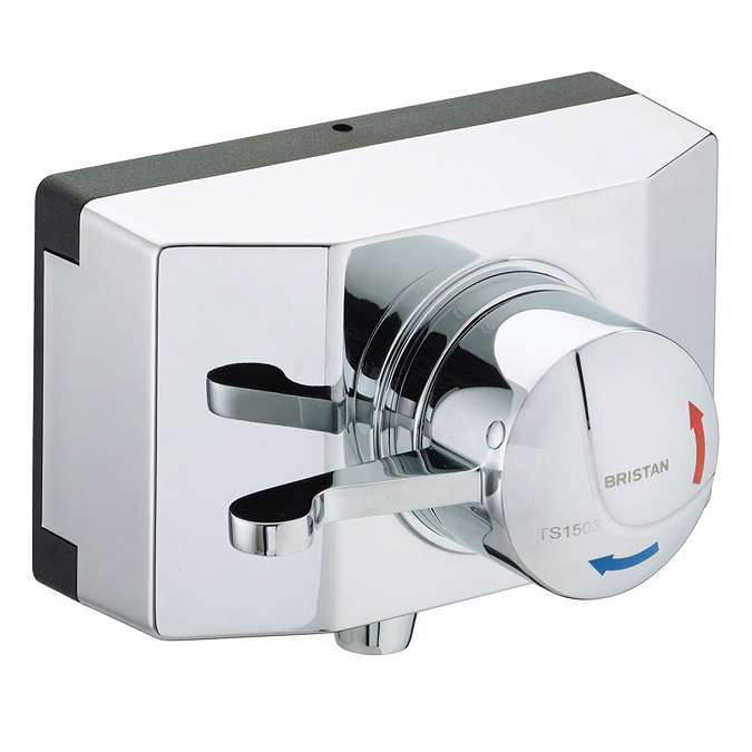 Bristan - Opac Thermostatic Exposed Shower Valve with Chrome Lever and Shroud - OP-TS1503-SCL-C Larg