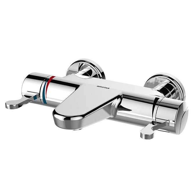 Bristan - Opac Thermostatic Wall Mounted Bath Filler with Chrome Levers - OP-THBF-WML-C Large Image