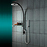 Bristan Orb Black Thermostatic Inline Exposed Shower Valve with Rigid Riser & Diverter  Profile Larg