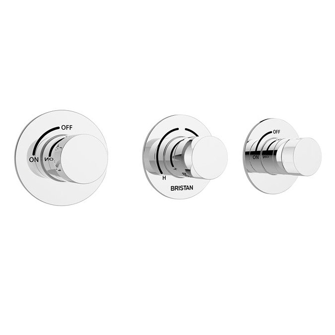 Bristan - Orb Thermostatic Recessed Three Control Shower Valve with Integral Twin Stopcocks Large Im