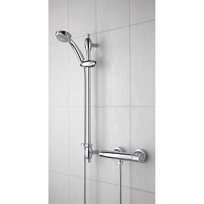 Bristan - Oval Thermostatic Surface Mounted Bar Shower Valve w/ Adjustable Riser Large Image