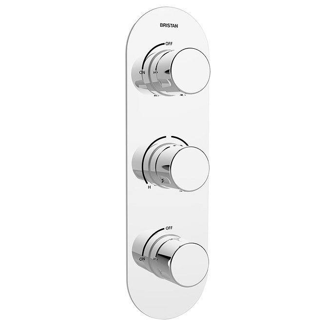 Bristan - Pivot Thermostatic Recessed Dual Control Three Handle Shower Valve with Integral Twin Stop