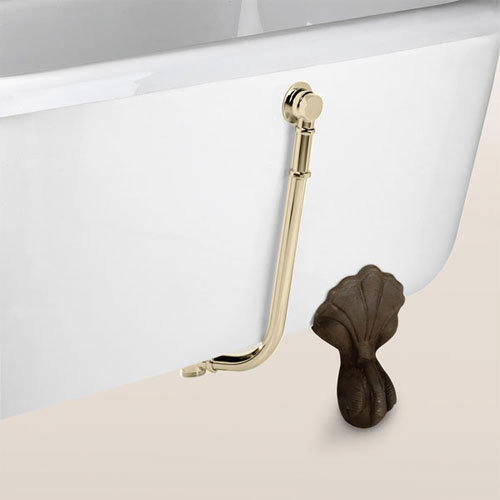 Bristan - Premium Traditional Exposed Bath Waste with Brass Plug - Gold - W-BTH12-G Large Image