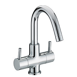 Bristan - Prism Contemporary 2 Handle Basin Mixer (no waste) - Chrome - PM-BAS2-C Large Image