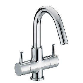 Bristan - Prism Contemporary 2 Handle Basin Mixer (no waste) - Chrome - PM-BAS2-C Large Image