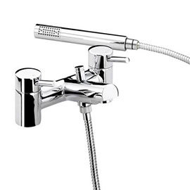 Bristan - Prism Contemporary Pillar Bath Shower Mixer - Chrome - PM-BSM-C Medium Image