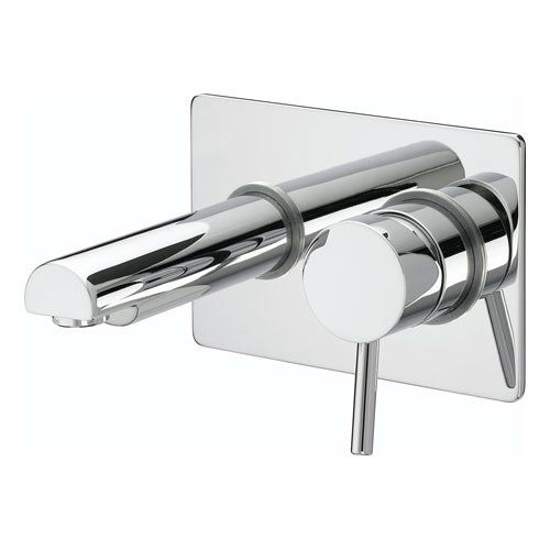 Bristan - Prism Contemporary Single Lever Wall Mounted Bath Filler - Chrome - PM-SLWMBF-C Large Imag