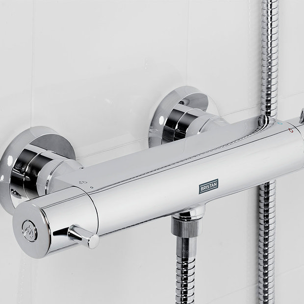 Bristan Prism Thermostatic Exposed Safe Touch Bar Shower with Riser Kit
