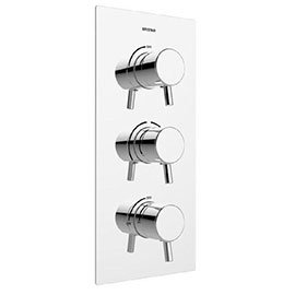 Bristan - Prism Thermostatic Recessed Dual Control Three Handle Shower Valve with Integral Twin Stop
