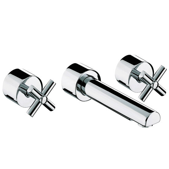 Bristan Quadrant 3 Hole Wall Mounted Basin Mixer - Chrome - QT-3HWMBAS-C Large Image