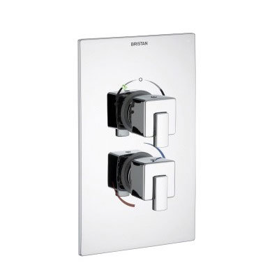 Bristan - Qube Concealed Dual Control Thermostatic Shower Valve w/ Diverter - QU-SHCDIV-C Large Image