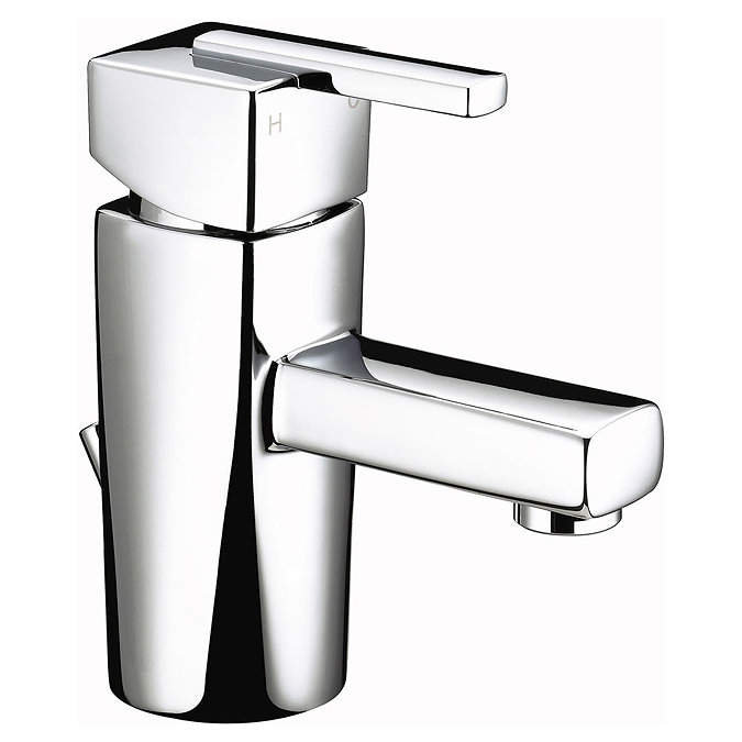 Bristan - Qube Mini Basin Mixer w/ Pop Up Waste - Chrome - QU-SMBAS-C Large Image