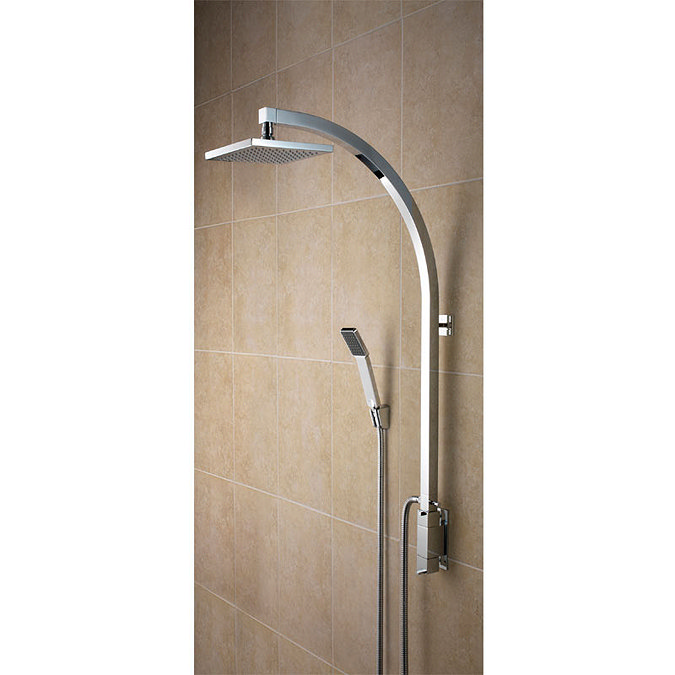 Bristan - Qube Thermostatic Inline Vertical Shower Pole w/ Integral Diverter to Handset  Profile Lar