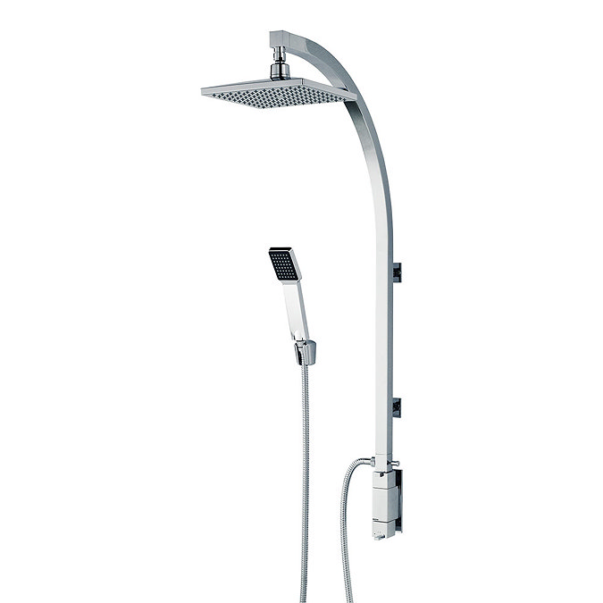 Bristan - Qube Thermostatic Inline Vertical Shower Pole w/ Integral Diverter to Handset Large Image