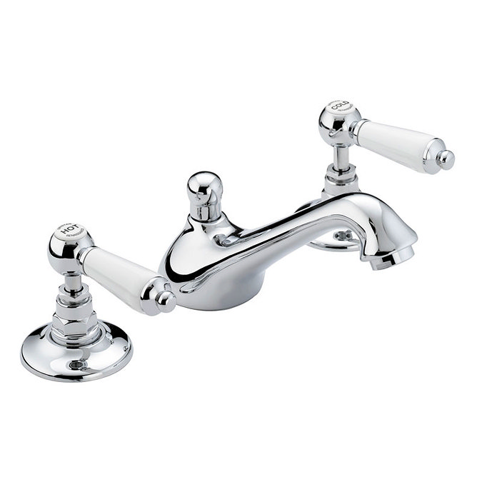 Bristan Renaissance 3 Hole Basin Mixer w/ Pop Up Waste - Chrome Plated - RS-3HBAS-C Large Image