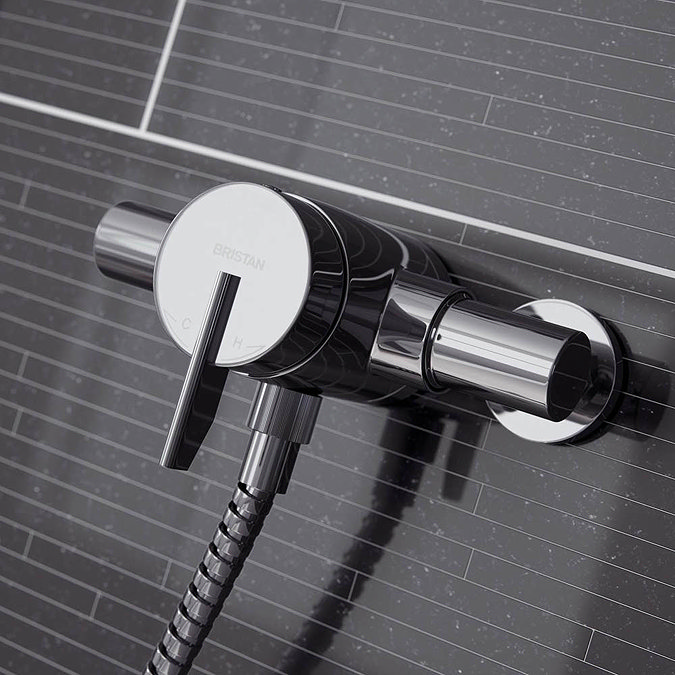 Bristan Sonique2 Exposed Thermostatic Surface Mounted Shower Valve with Adjustable Riser  Standard Large Image