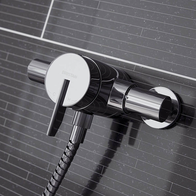 Bristan Sonique2 Exposed Thermostatic Surface Mounted Shower Valve with Adjustable Riser Standard Large Image