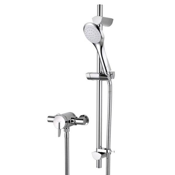 Bristan - Sonique2 Exposed Thermostatic Surface Mounted Shower Valve with Adjustable Riser Large Ima