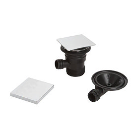 Bristan - Square Clicker Bath Waste with Overflow - W-BATH04-C Large Image