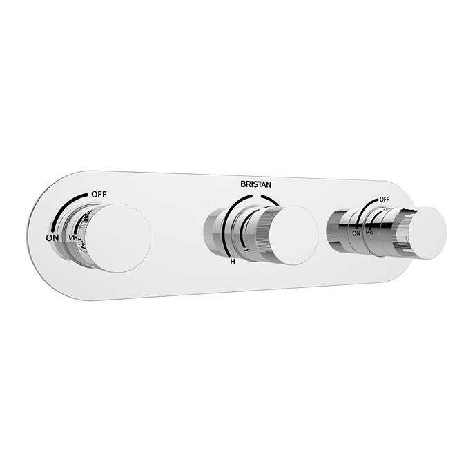Bristan - Tria Thermostatic Recessed Dual Control Three Handle Shower Valve with Integral Twin Stopc