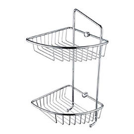 Bristan Two Tier Wall Fixed Wire Basket - COMP-BASK07-C Medium Image
