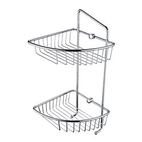 Bristan Two Tier Wall Fixed Wire Basket - COMP-BASK07-C Large Image