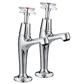 Bristan - Value Crosshead High Neck Pillar Taps - VAX-HNK-C Large Image