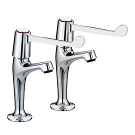 Bristan - Value Lever High Neck Pillar Taps with 6" Levers - VAL-HNK-C-6-CD Medium Image