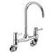 Bristan - Value Lever Wall Mounted Bridge Kitchen Sink Mixer with 3" Levers - VAL-WMBRSM-C-CD Large 