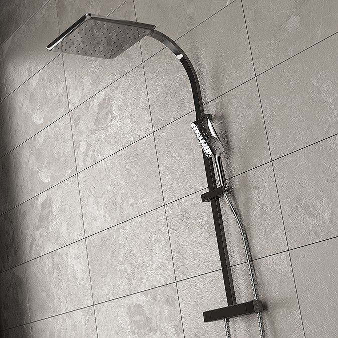 Bristan Vertico Thermostatic Exposed Bar Shower with Rigid Riser - Chrome - VR-SHXDIVFF-C Large Imag