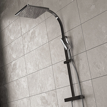 Bristan Vertico Thermostatic Exposed Bar Shower with Rigid Riser - Chrome - VR-SHXDIVFF-C  Profile Large Image