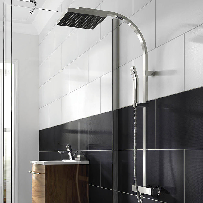 Bristan Waterfall Exposed Shower with Rigid Riser and Handset Chrome - 212415 Profile Large Image