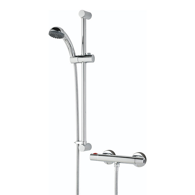 Bristan - Zing Cool Touch Thermostatic Bar Valve with Adjustable Riser & Fast Fit Kit - ZI-SHXSMCTFF
