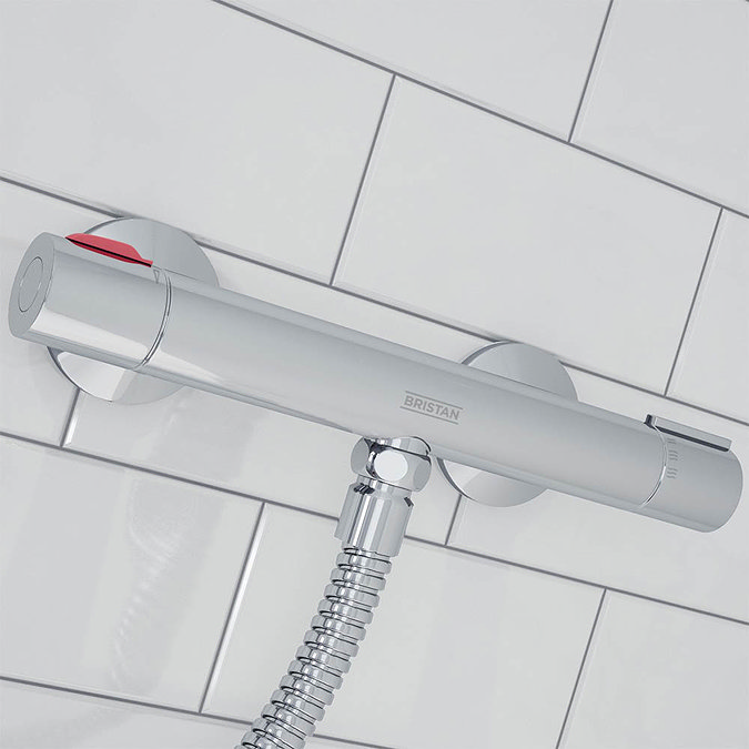 Bristan - Zing Cool Touch Thermostatic Bar Valve with Adjustable Riser Kit - ZI-SHXSMCT-C  Standard Large Image