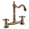 Britannia Antique Brass Classic Bridge Sink Mixer Studio