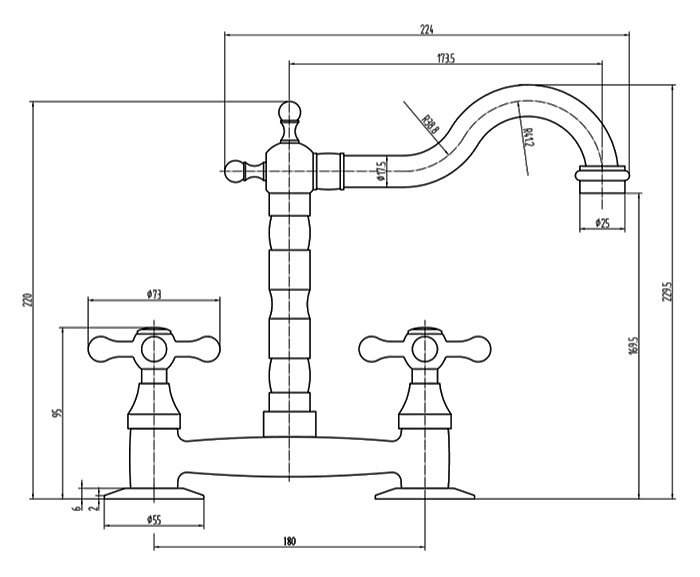 Britannia Classic Bridge Sink Mixer Online Now At Victorian Plumbing