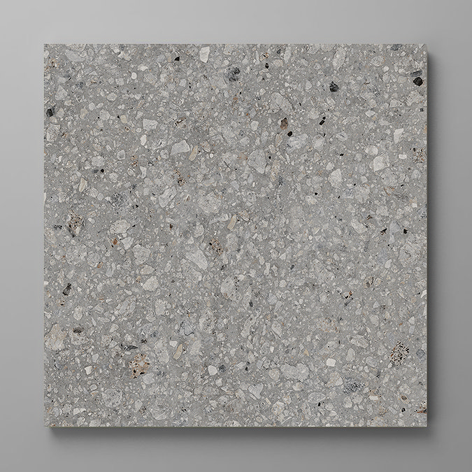 Brito Grey Terrazzo Effect Rectified Large Format Wall and Floor Tiles - 1000 x 1000mm