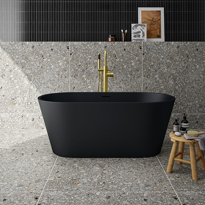 Brito Grey Terrazzo Effect Rectified Large Format Wall and Floor Tiles - 1000 x 1000mm