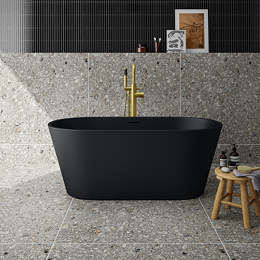 Brito Grey Terrazzo Effect Rectified Large Format Wall and Floor Tiles - 1000 x 1000mm