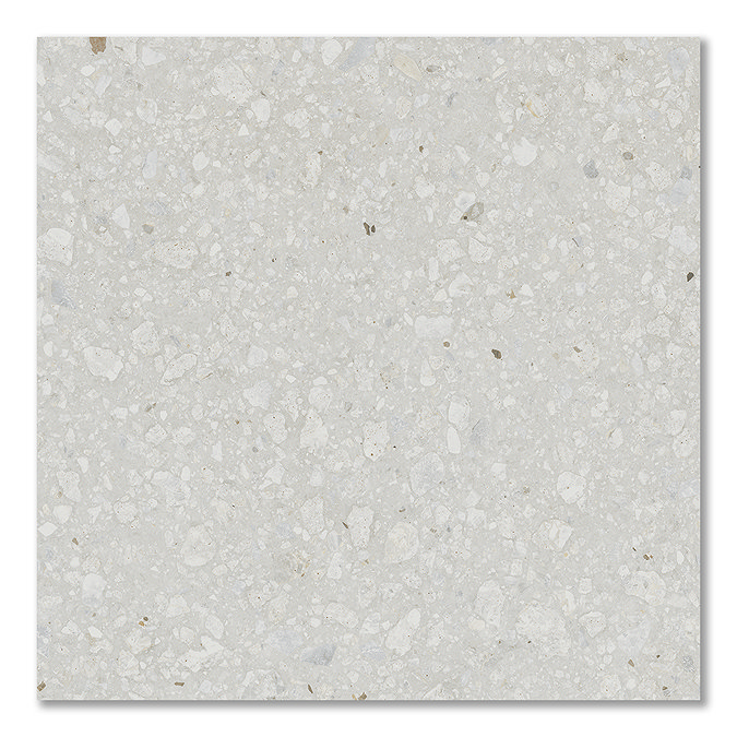 Brito White Terrazzo Effect Large Format Outdoor Floor Tiles - 1000 x 1000mm